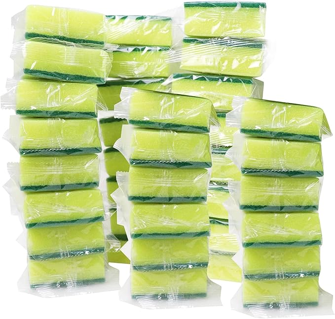 36 Pack Dishwashing Sponge Individually Wrapped, Non Scratch Scrub Sponges Scouring Pad for Household Cleaning, Sink, Pots, Pans, Kitchen,Hotel,Car.