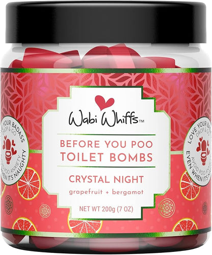 Fizzing Toilet Bombs – Crystal Night | Natural Bathroom Deodorizer | Odor Eliminator Tablets For Freshness & Cleanliness | Eco-Friendly Septic Safe Tablets | 60 Count |