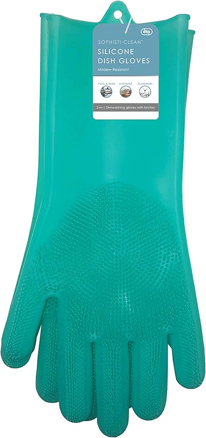 Scrubbing Gloves Heat Resistant Kitchen Scrubbers, One Size, Teal