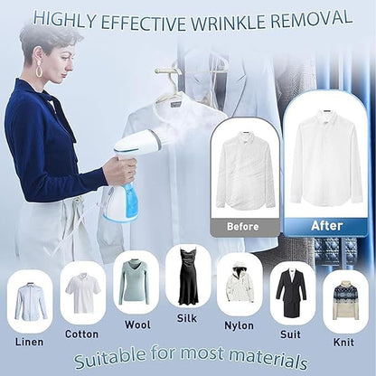 Asixxsix Steamer for Clothes, 1100W 280ml 15 Minutes Continuous Steaming, Handheld Steamer for Garment Offers Wet Dry Ironing, Portable Steaming Machine Garment for Home Travel (US Plug)