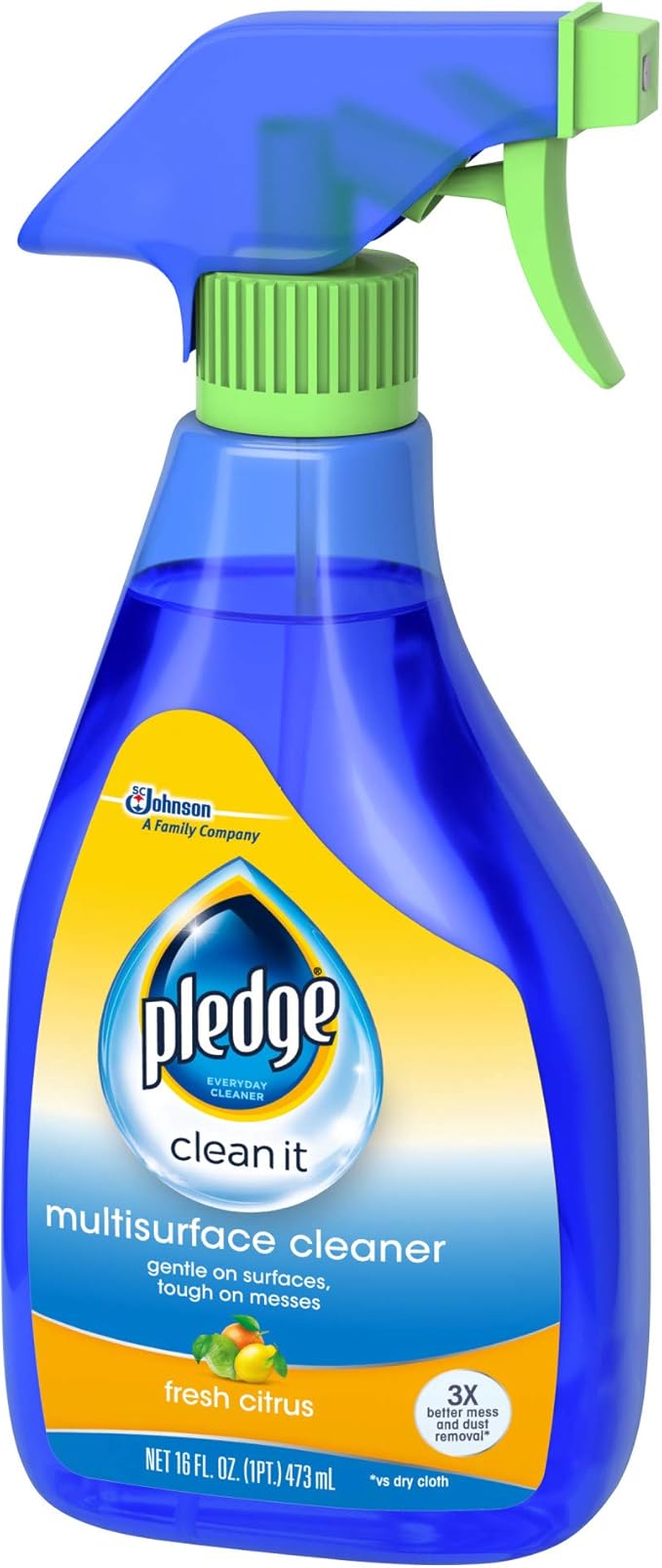 Pledge Multisurface Cleaner Trigger Spray, Fresh Citrus - Electronic, Stainless Steel & Glass Cleaner (1 Trigger Spray), 16 oz