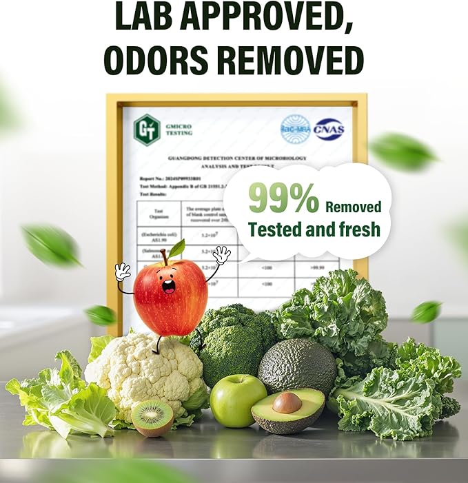 Refrigerator Deodorizer - Long Lasting Fridge Odor Eliminator and Smell Absorber, No Need Baking Soda Replacement, Works as Freezer Freshener & Organizer Accessory Green