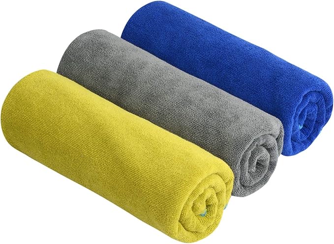 SINLAND Microfiber Gym Towels Super Absorbent Compact Travel Workout Towel Quick Dry Camping Sweat Towel for Sports Beach Swimming Backpacking Hiking and Yoga Men Women 16 Inch X 32 Inch