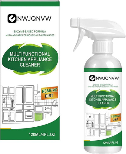 Multifunctional Kitchen Appliance Cleaner Spray Degreaser Stainless Steel Polish Grease Remover Oven Stove Hood Microwave Sink Countertop Cleaning Solution Protective Coating Shine Restore 120ml(1Pc)