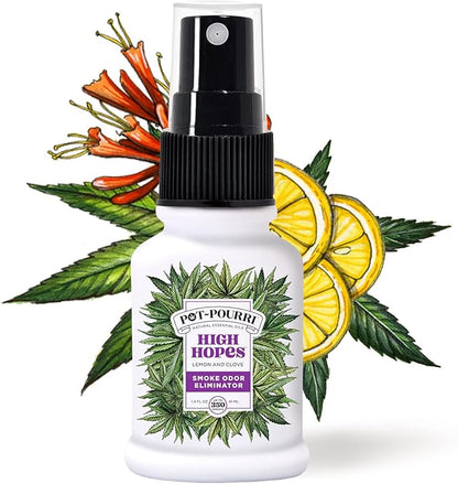 Pot-Pourri Smoke Odor Freshener Spray, High Hopes, 1.4 Fl Oz - Lemon and Clove (Pack of 2)