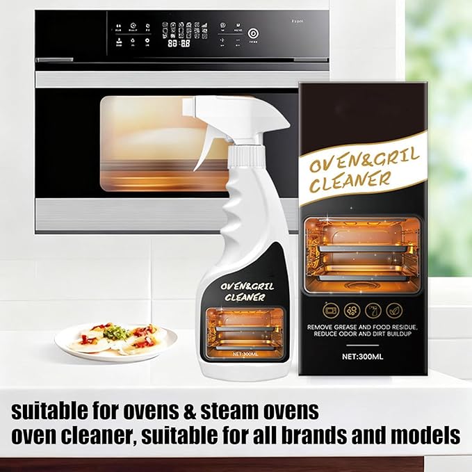 Baking Oven Cleaning Spray, With Powerful Stain Removal, 300ml, Kitchen Degreaser Spray, Microwave Grease Remover, Heavy-Duty Oven Cleaner, For Homeowners Families Renters Microwave Grill Stove