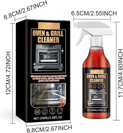 Oven & Grill Cleaner Spray - Oven and Grill Cleaner Heavy Duty Spray, Kitchen Heavy Duty Oil Stain Remover, Grill and Smoker Cleaner and Degreaser, Multi-purpose Stubborn Stains Cleaner (3)