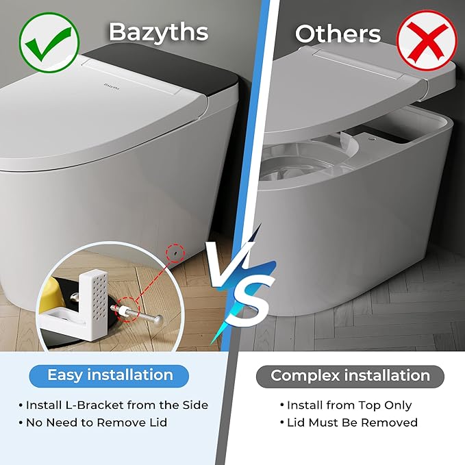 Luxury Smart Toilet with Built-in Tank & Bidet– Ultra-Quiet 4s Flush, Foam Shield for Splash-Free, Auto Open/Close Lid, Foot Sensor, Dual User Memory, 12” Rough-In One-Piece Elongated(ZY760A)