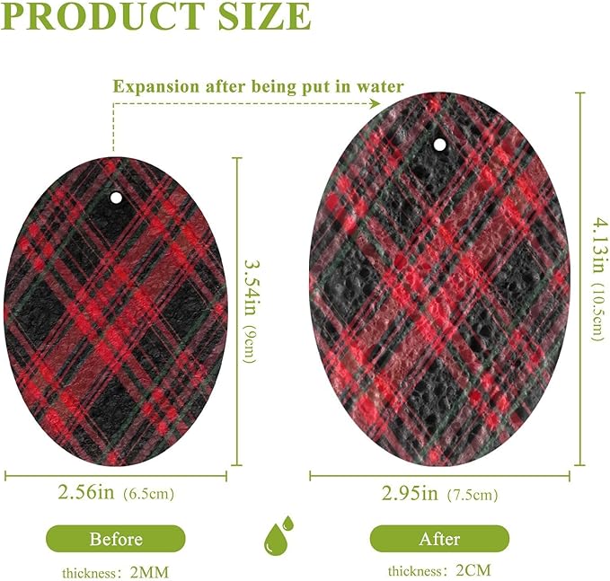 Buffalo Plaid Kitchen Scrub Sponges, Pop-up Kitchen Cleaning Sponges Reusable Dish Washing Sponges for Bathroom Household Cleaning 3 Pack - Non Scratch Scrubber