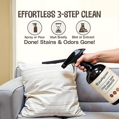 Pet Stain & Odor Remover – Enzyme Cleaner for Dog & Cat Urine, Feces & Vomit – Carpet, Upholstery, Mattress & Tile – Non-Toxic, Pet Safe – 500ml