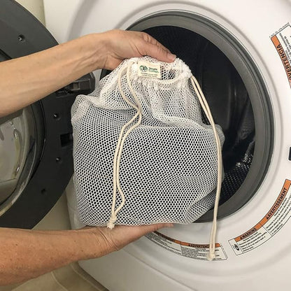 Simple Ecology Organic Cotton Mesh Laundry Bag; Machine Washing Bags for Delicates, Lingerie and Garments, Small 2 pack