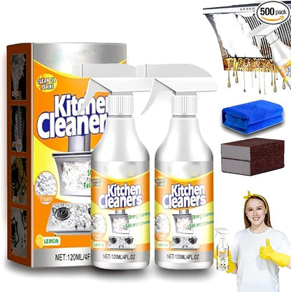 RJDJ Kitchen Foam Cleaner, Powerful Kitchen Foam Cleaner, Powerful Kitchen All-Purpose Powder Cleaner, Kitchen Foam Cleaner Degreaser Cleaning Spray, Stove Cleaner, Oven Cleaner, 60ml/120ml (2, 120ml)