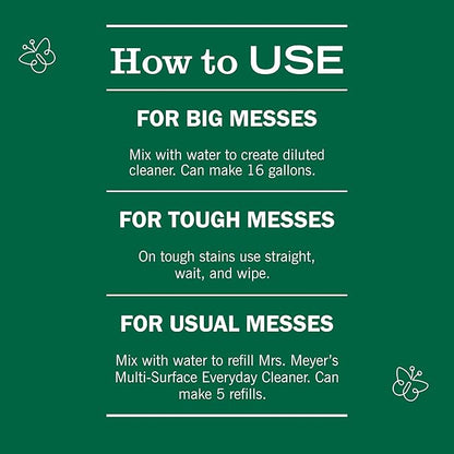 Mrs. MEYER'S CLEAN DAY Multi-Surface Cleaner Concentrate, Use to Clean Floors, Tile, Counters, Lavender, 32 fl. oz