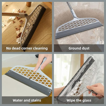 Upgraded Magic Broom, 4 in 1 Sweeper Pet Hair Remover with a Mini Squeegee, Easily Cleans The Floor Surface & Remove Dirt and Hair, for Kitchen Bathroom Cleaning Tools