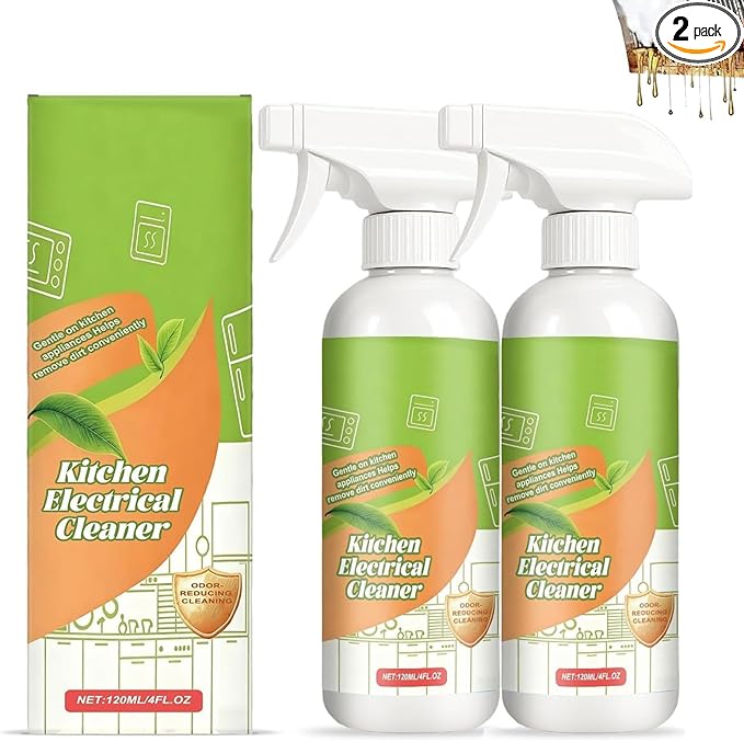 2Pcs Electrolyzed Ion Kitchen Cleaner Spray, Multi-purpose Household and Kitchen Cleaning Spray, For Hold, Oven, Stove, Range Hood, Easy Cleaning Household Items