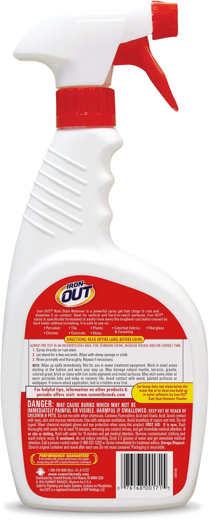 Iron Out Automatic Toilet Bowl Cleaner, 6 Tablets, and Rust Stain Remover Gel Spray
