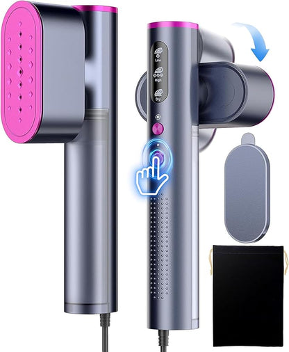 Steamer Clothes Clothing Handheld Garment - for Hand Held Steamers Travel Steam Genie Portable Curtain Vacuum Vertical Cloth，90° Automatic Rotation Function, 3 Gear Settings，Safety Protection System