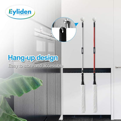 Eyliden Mop with 2 Reusable Microfiber Heads, Easy Wringing Twist Mop, 57.5 inch Long Handle, Wet Mops for Floor Cleaning, Commercial Household Clean Hardwood, Vinyl, Tile, and More (White)