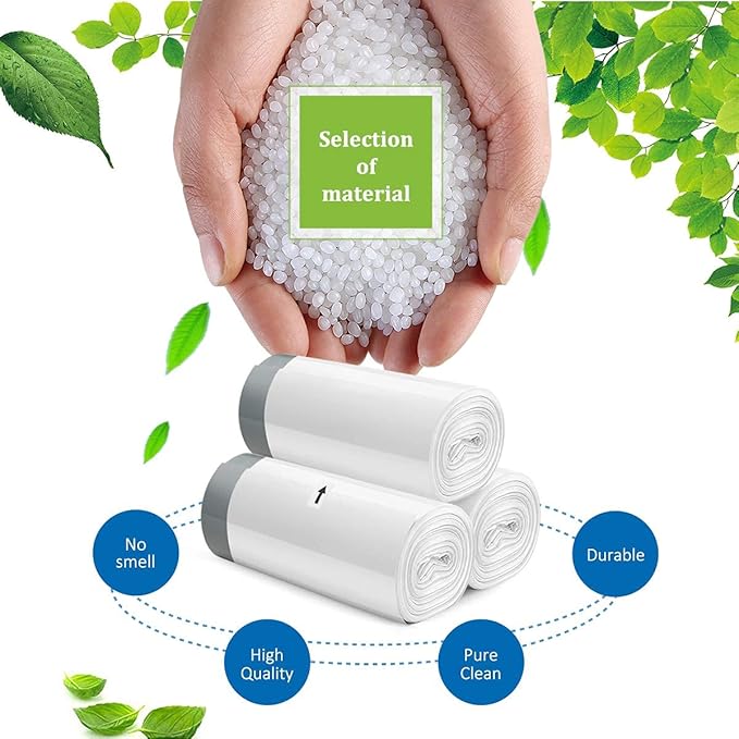 2.6 Gallon 220 Counts Strong Drawstring Trash Bags Garbage Bags by Teivio, Bathroom Bin Liners, 2,2.5,3 Gal Small Plastic Bags for home office kitchen, fit Code R 10 Liter Trash Can