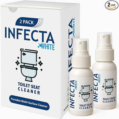 INFECTA WHITE – Toilet Spray, Travel Size Multipurpose Cleaning Spray (50 ml), All Purpose Cleaner for Toilet Seats, Bathtub, Fresh Scent, Bathroom Essentials & Mini Travel Toiletries (Pack of 2)