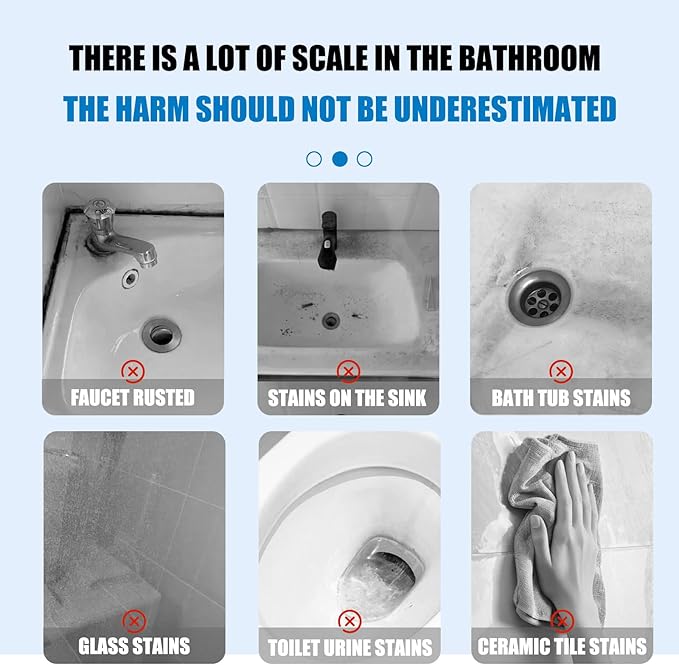 DIMOT Bathroom Descaler Foam Cleaner -Foam Cleaner Spray, 2025 New Multipurpose Bathroom Descaler Spray, Bathtub, No-Rinse Formula，Includes A Cleaning Cloth And A Cleaning Sponge