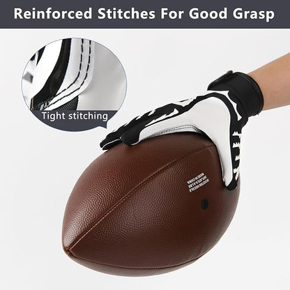 Kids Football Gloves Youth Enhanced Grip Silicone Wide Receiver Gloves