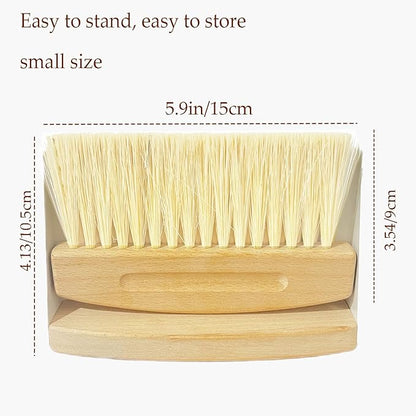 Mini Broom and Dustpan Set Small Metal Dustpan and Brush Set Hand Whisk Broom for Home Office Desktop Sofa Pet Care Household Cleaning (PET bristles, Black)