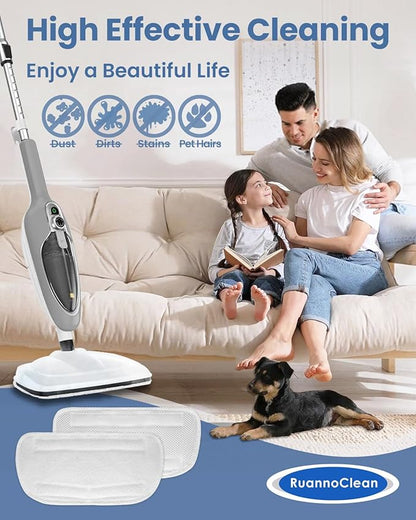 Steam Mop Pads Compatible with GorFanty Steam Mop GF-6610B/GF-6610, Replacement Steam Pads Compatible with Neugo NE033/NE033M & Mxnsewr Steam Mop, Steam Replacement Pads -2 Pack, White
