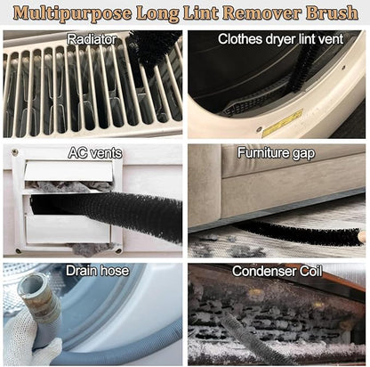 Clothes Dryer Lint Brush, 29.5" Long Flexible Lint Vent Trap Cleaning Tool, Refrigerator Condenser Coil Brush, Dryer Lint Removal Cleaner Brush, Prevent Fire Hazard