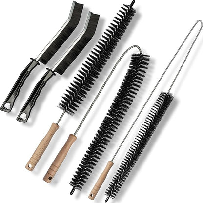 Dryer Vent Cleaner Kit, 3-Size Flexible Dryer Vent Brush Set with 2 Crevice Brushes, 17" 28" 47" Lint Trap Cleaning Tool for Dryer Vents, Refrigerator Coils, Radiator & Home Cleaning Essentials