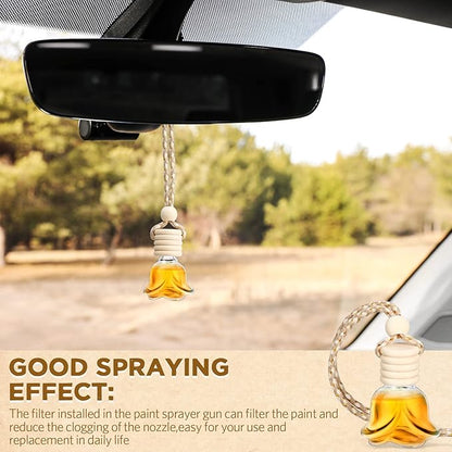 BBTO 50 Pcs Hanging Car Air Freshener Car Diffuser Bottles Empty Glass Perfume Bottle Freshener Diffuser Bottle Pendant for Essential Oil Fragrance Aromatherapy Ornament(Rose)