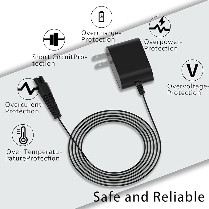 Replacement for Voweek Electric Spin Scrubber 9V Charger,Compatible with Voweek SP02/VWS211/ LABIGO LA1 Electric Spin Scrubber Power Cord Charger(1Pcs)