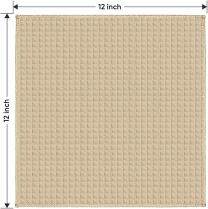 HOMEXCEL Waffle Weave Microfiber Cleaning Cloth, 6 Pack Highly Absorbent Cleaning Rag for Household, Reusable Kitchen Towels, Scratch-Free Stainless Steel Wipes, 12 x 12 Inches, Brown