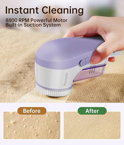 Fabric Shaver, Rechargeable Sweater Shaver, Lint Shaver with 6-Leaf Blades, Electric Lint Remover for Clothes & Furniture, Couch Pilling Remover Depiller for Removing Fuzz, Lint, Pills, Bobbles
