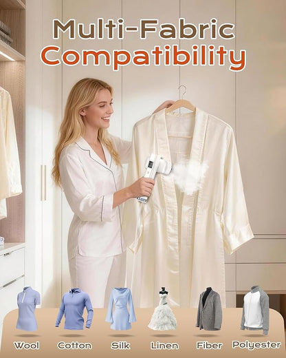 Dovety Steamer for Clothes, Portable Handheld Travel Steamer, Clothing Wrinkles Remover for Gament Steam, 1100W Powerful 2 In 1 Steamer&Iron, 100mL Water Tank Capacity, for 120V Home, Office, Travel