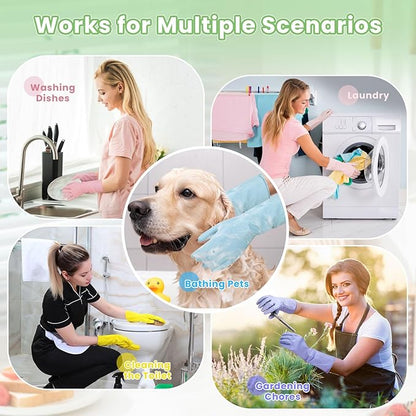 Cleaning Gloves for Dishwashing, 4/5 Pairs Reusable Kitchen Gloves for Wash, Household Cleaning Glove for Dishes Pet