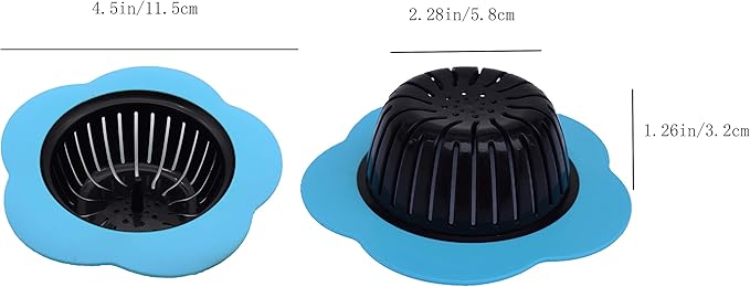 Kitchen Sink Strainer 4 Pack, Pouring strainers，Drain FilterLarge Wide Rim 4.5" Diameter (4.5" Diameter, 4 Color)