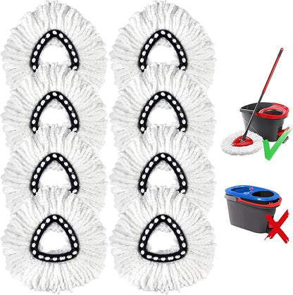 8-Pack Mop Replacement Heads for Ocedar Mop Replace Head EasyWrin Spin Mop Heads Replacements, Easy Cleaning Mop Head Replacement