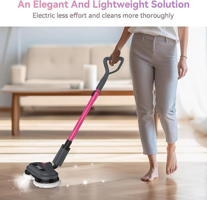 VMAI Cordless Electric Mop for Floor Cleaning, Self-Propelled Spin Mop with LED Headlight & Water Spray, Up to 60 Mins Detachable Battery, 300ML Tank for Hardwood Tile Laminate Marble Floor