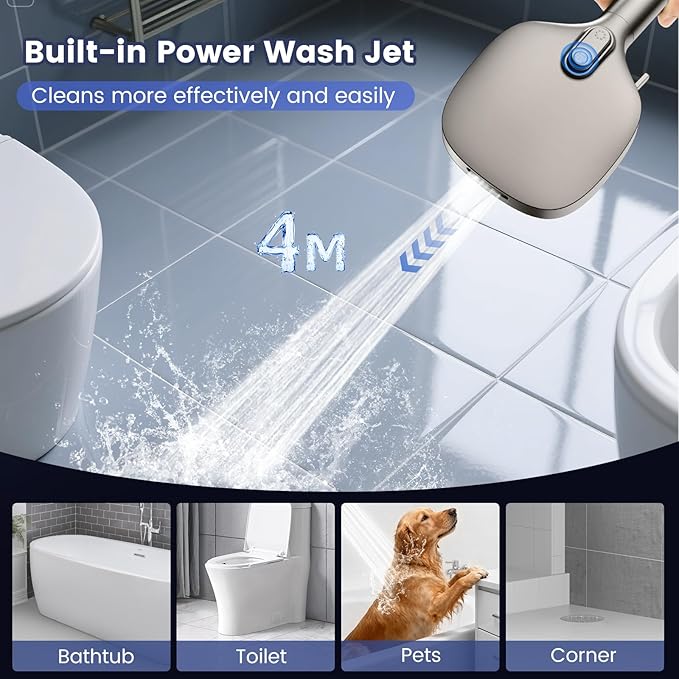 Filtered Shower Head with Handheld, High Pressure 7 Spray Showerhead with Filters, Detachable Shower Heads, Water Softener Filters for Hard Water - Remove Chlorine