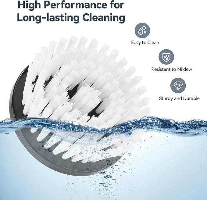 4 Replaceable Brush Heads for Uaoaii 21V Electric Spin Scrubber, Cordless Shower Scrubber Replacement Brushes for Bathrooms, Kitchens, Floors, Tiles, Tubs Cleaning