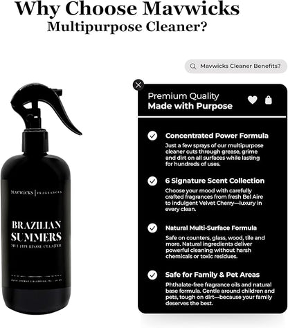 Fragrances All Purpose Cleaner Spray (Brazilian Summers) 16 Oz – Multipurpose Surface Cleaning Spray for Kitchen, Bathroom, Floors and Counters, Home and Office, Natural and Non-Toxic
