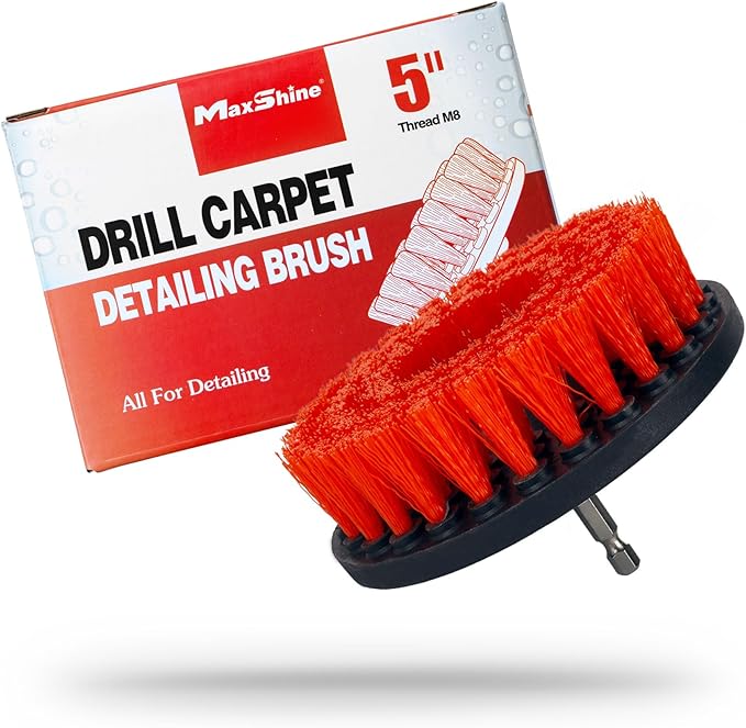 Maxshine 5" Universal M8 Medium-Duty Drill Brush for Upholstery & Carpet – Power Scrubber Attachment for Car Detailing, Fabric & Home Cleaning – Deep Cleaner Removes Stains & Grime