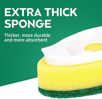 Non Scratch Dishwand Refills 6 Pack, Non-Scratch Replacement Sponge Heads for Dish Wand, Scratch-Free Dishwashing Soap Dispensing Refills, Gentle Scrubber Pads for Kitchen Dishes Sink Cleaning