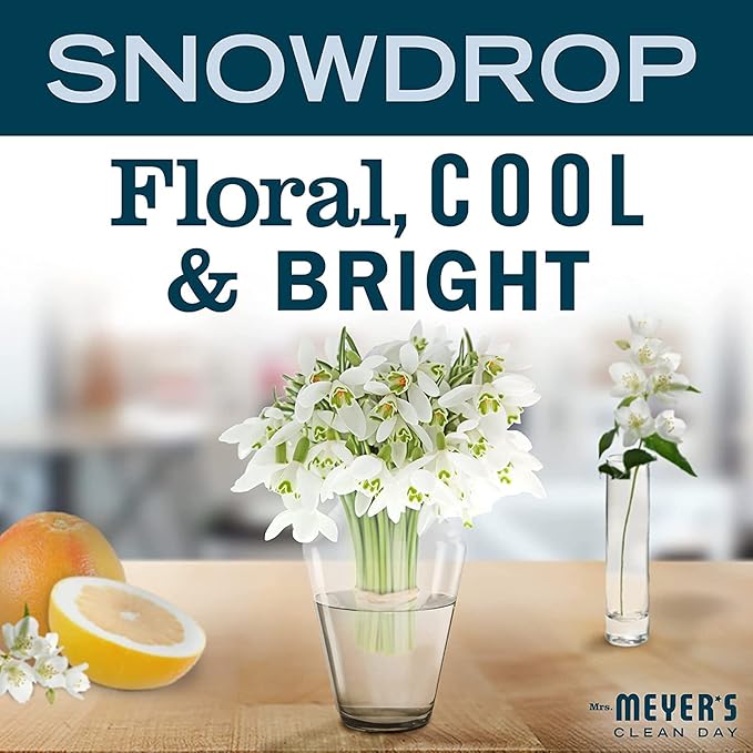 Mrs. MEYER'S Kitchen Set, Dish Soap, Hand Soap, and Multi-Surface Cleaner, 3 CT (Snowdrop)