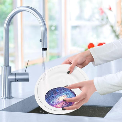 Galaxy Kitchen Scrub Sponges, Pop-up Kitchen Cleaning Sponges Reusable Dish Washing Sponges for Bathroom Household Cleaning 3 Pack - Non Scratch Scrubber