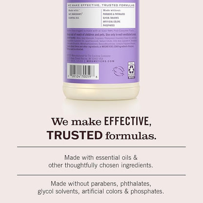MRS. MEYER'S CLEAN DAY Multi-Surface Everyday Cleaner, Lilac Scent, 16 Ounce Bottle (Pack of 3)
