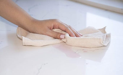 Bamboo Naturals Microfiber Cleaning Cloths, Attract Dust Like a Magnet, Use Wet or Dry, Ultra-Soft and Non-Abrasive, Reusable anad Durable, Machine Wash, Green and Tan, 10 Pack