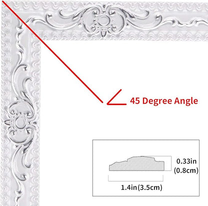 NeatiEase Flexible Molding Trim Wall Trim Self Adhesive, 16.4 Feet Peel and Stick Mirror Frame Border, Waterproof Bathroom Decor, Home Decor (Silver)