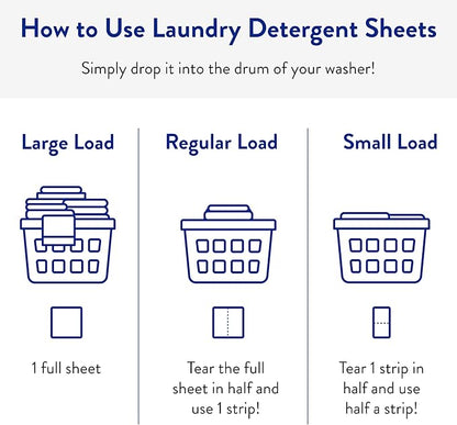 The Clean People Fragrance Free Laundry Detergent Sheets - Laundry Soap - Ultra Concentrated, Recyclable Packaging, Stain Fighting - Fragrance Free, 96 Pack